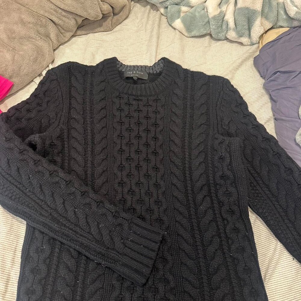 Rag & Bone Women's Navy and Black Jumper